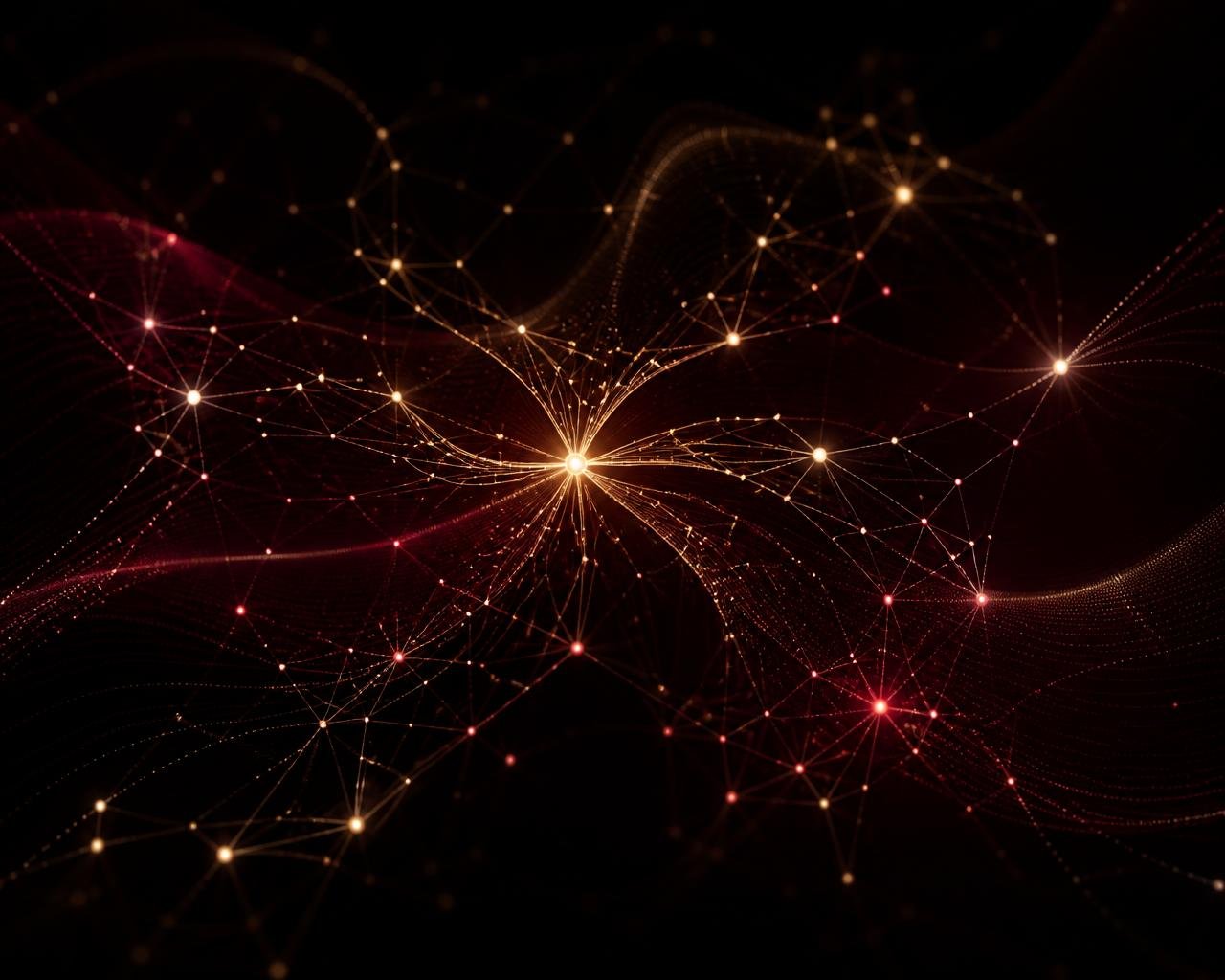 Glowing AI neural network constellation